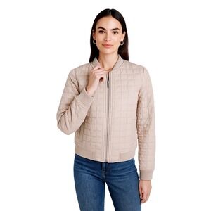 Jockey Beige Quilted Bomber Jacket